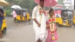 Constant rain in Chennai doesn’t stop a couple from getting married
