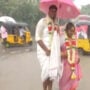 Constant rain in Chennai doesn’t stop a couple from getting married