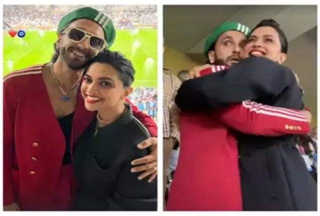 Deepika Padukone hug Ranveer Singh as Argentina wins FIFA cup