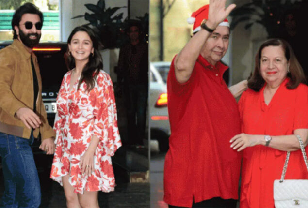 Alia Bhatt & Ranbir Kapoor at family’s annual Christmas brunch