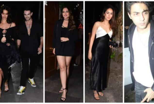 Aryan Khan, Mira Rajput, & Disha Patani in black attire at Mohit Rai’s birthday