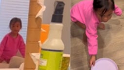 Two-year-old child taking care of her pregnant mom: Watch