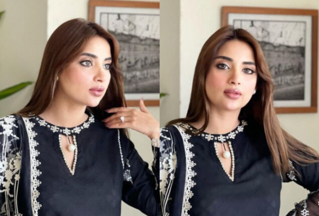 Saboor Aly looks stunning in black outfit