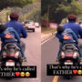 Watch viral: Man riding scooter with young boy sitting on back