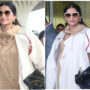 Sonam Kapoor in an oversized coat at Mumbai airport