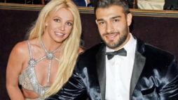 Sam Asghari surprised Britney Spears with cake and balloons.