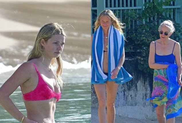 Gwyneth Paltrow looks hot in swimsuit at beach with Blythe & Apple