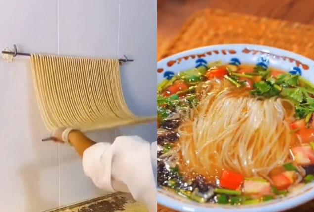 Video of the Chinese noodle-making process goes viral