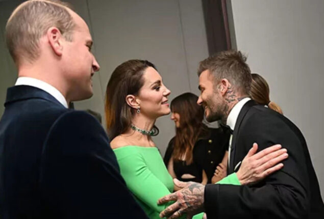 Kate Middleton kisses David Beckham, fans shocked