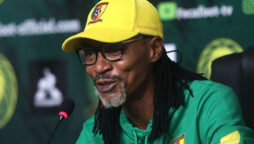Cameroon head coach Song is ecstatic following his team's historic victory over Brazil