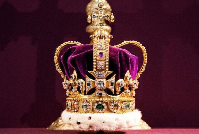 St. Edward’s Crown leaves the Tower of London prior to the coronation