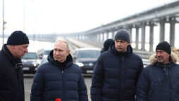 Vladimir Putin visits damaged key Crimea bridge