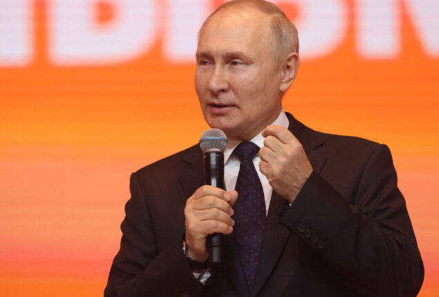 Putin says Ukraine war will ‘take a while’ and raise nuclear risk