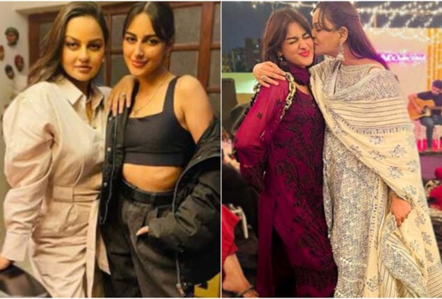 Juvaria Abbasi and Anzela look great during a family function
