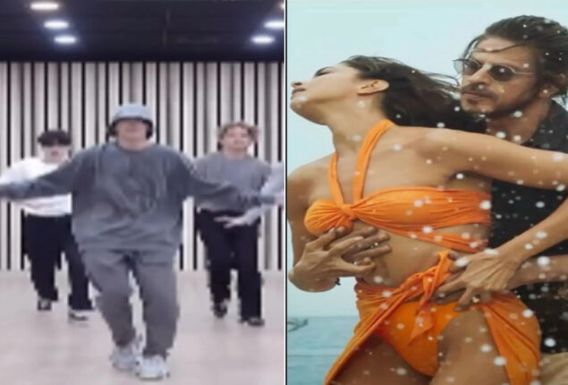 BTS dancing on Besharam Rang