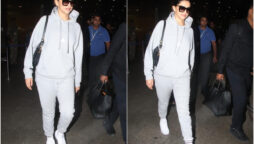 Deepika Padukone spotted in a grey tracksuit at the airport