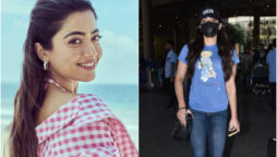 Rashmika Mandanna was photographed at the Mumbai airport