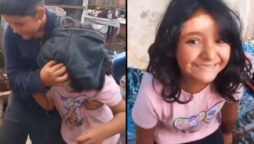 Little girl asks Santa for toy house on Christmas