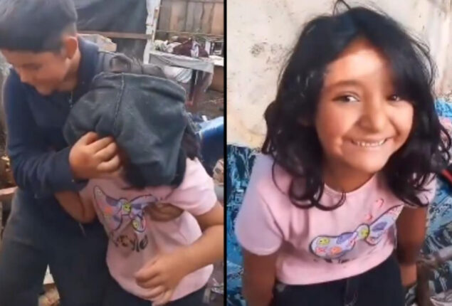 Little girl asks Santa for toy house on Christmas