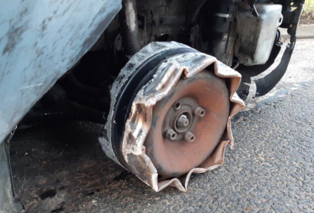 Police catches missing-wheel driver in Nottinghamshire