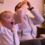 Kid acts like his dad while watching a football match, his cute: Viral