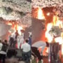 Fire broke out on the stage at a wedding reception