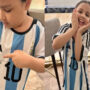 Dhoni’s daughter gets autographed jersey from Lionel Messi