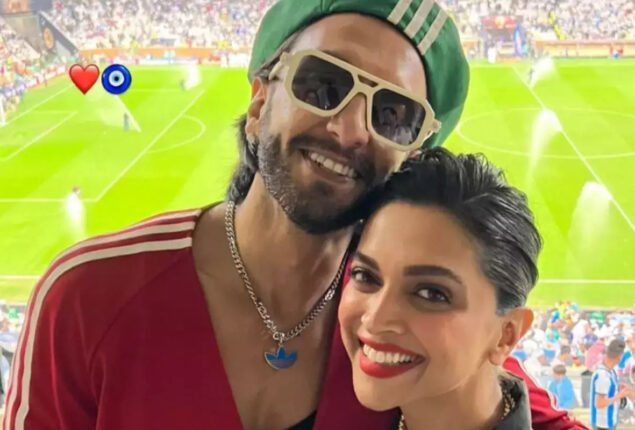 Ranveer Singh watches Argentina Vs France match with Deepika Padukone