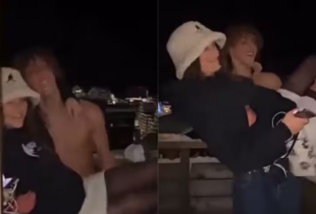 Boy throws friend