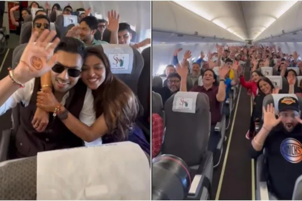 Couple books entire flight for their destination wedding trip