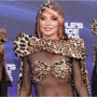 Shania Twain attended the people’s choice awards in a transparent leopard dress