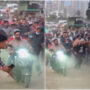 Ajay Devgn riding a scooter on Bholaa set