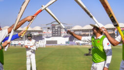 Azhar Ali gets a guard of honour as he leaves the field for last time