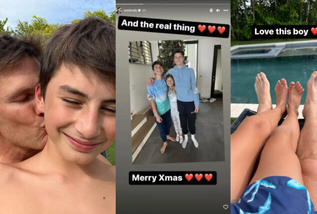 Tom Brady spend day at pool after belated Christmas with Ben