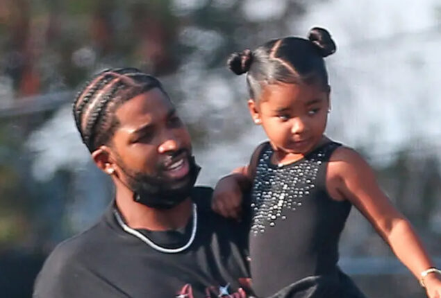 Tristan Thompson appears to be doting father as he takes True to dance class