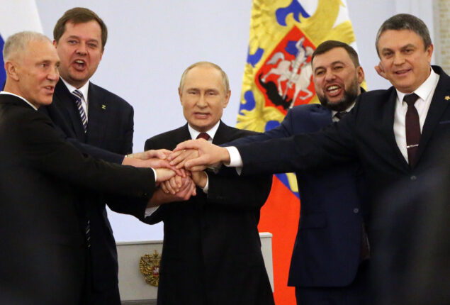 Putin awards governors of unlawfully occupied Ukrainian areas
