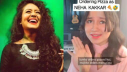 Woman purchases pizza as Neha Kakkar