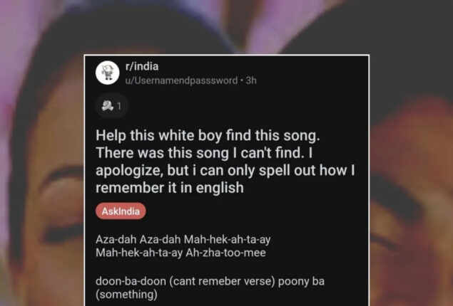 White guy who heard “Zara Zara” a decade ago ask Reddit for song