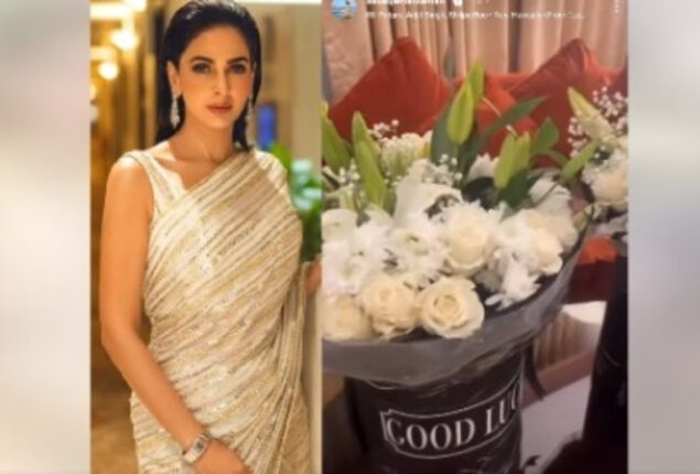 Find out who sent these “good luck” bouquets to Saba Qamar