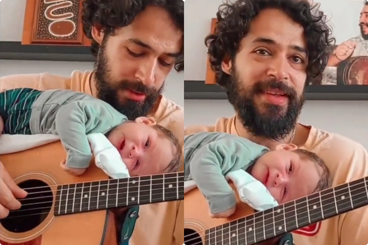 Father sings lullaby