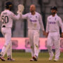 Jack Leach delivers some strong hits as England get hold on game