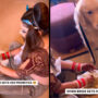 Watch viral: bride pausing her wedding preparations to feed her dog biryani