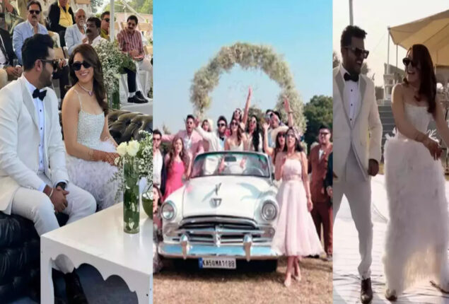 Hansika Motwani-Sohael Kathuriya live it up all-white wedding party