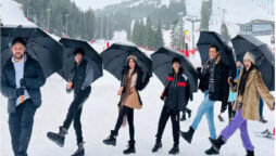 Hrithik Roshan poses in snow with Saba, and his sons from Europe