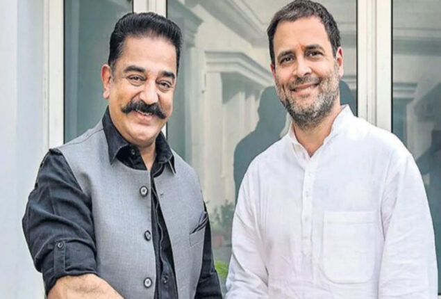 Kamal Haasan walked with Rahul Gandhi at Bharat Jodo Yatra