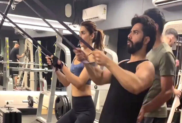 Kriti Sanon and Varun Dhawan turn out to be workout buddies