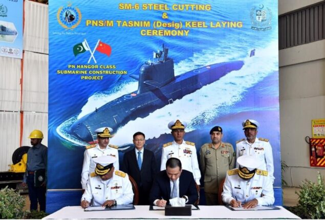 Keel-laying, steel-cutting of two Pakistan Navy vessels held in Karachi