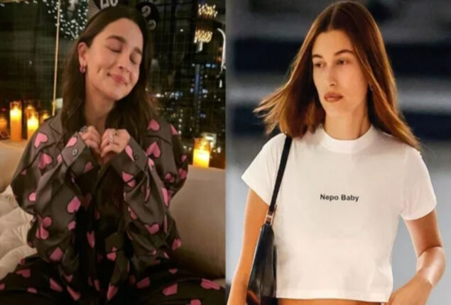 Alia Bhatt likes Hailey Bieber’s ‘nepo baby’ T-shirt in latest pics