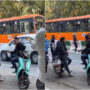 Bus stops in the middle of the road for a tea break goes viral