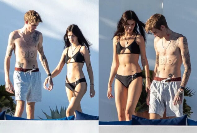 Presley Gerber on vacation with mystery woman
